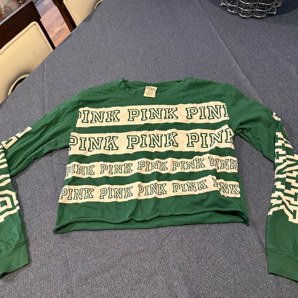 PINK Victoria's Secret Green Crop Top